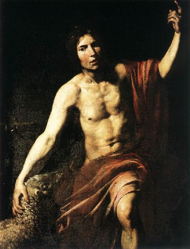 VALENTIN DE BOULOGNE St John the Baptist wet Norge oil painting art
